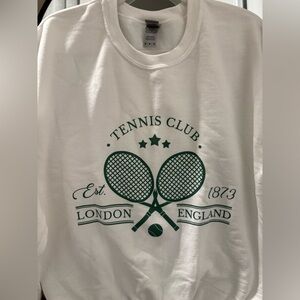 Gildan White Tennis Club Sweatshirt (New)